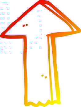 warm gradient line drawing cartoon arrow vector