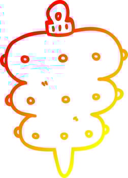 warm gradient line drawing cartoon christmas decoration vector