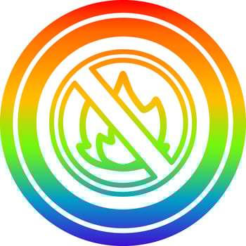 no flames circular in rainbow spectrum vector