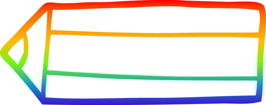 rainbow gradient line drawing cartoon colored pencil vector