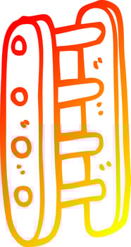 warm gradient line drawing cartoon tall ladder vector