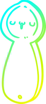 cold gradient line drawing cartoon spoon vector