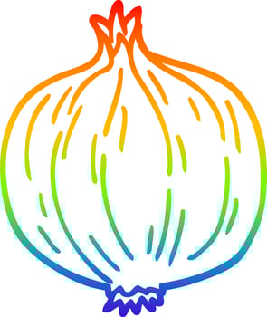 rainbow gradient line drawing cartoon onion vector