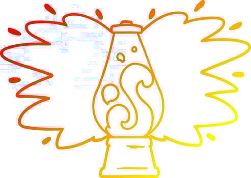 warm gradient line drawing cartoon retro lava lamp vector