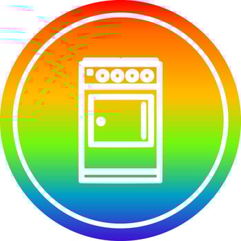 kitchen cooker circular in rainbow spectrum vector