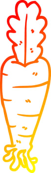 warm gradient line drawing cartoon carrot vector