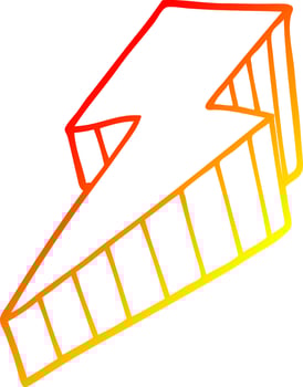 warm gradient line drawing cartoon decorative lightning bolt vector