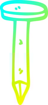 cold gradient line drawing cartoon brass nail vector