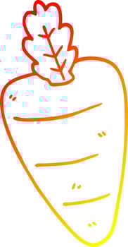 warm gradient line drawing cartoon carrot vector