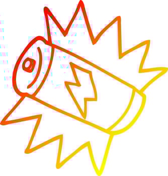 warm gradient line drawing cartoon battery vector