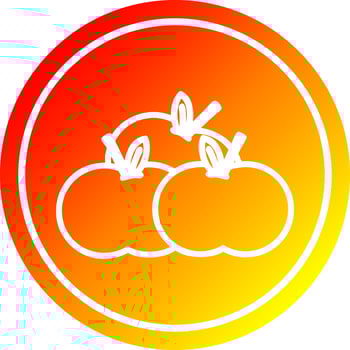 pile of apples circular in hot gradient spectrum vector