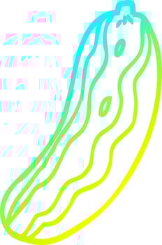 cold gradient line drawing cartoon cucumber plant vector