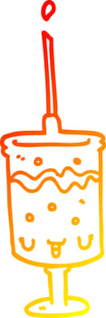 warm gradient line drawing cartoon syringe vector