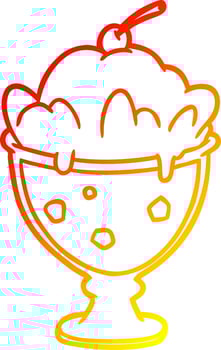 warm gradient line drawing tasty dessert vector