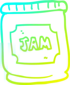cold gradient line drawing cartoon jam pot vector