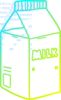 cold gradient line drawing cartoon milk carton vector