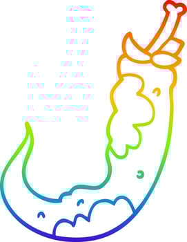 rainbow gradient line drawing cartoon chilli pepper vector