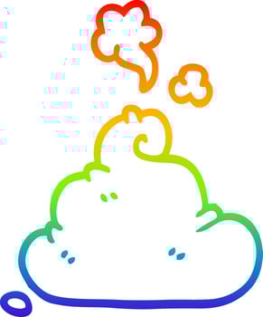 rainbow gradient line drawing cartoon poop vector