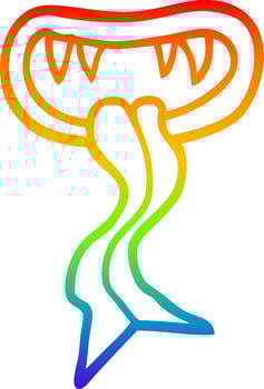 rainbow gradient line drawing cartoon halloween mouth vector
