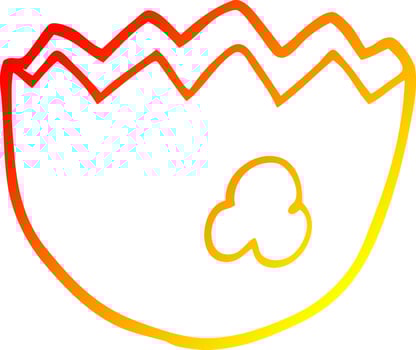 warm gradient line drawing cartoon cracked eggshell vector