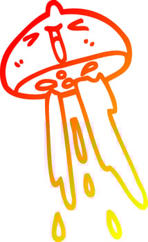 warm gradient line drawing cartoon squirting lemon vector