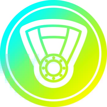 medal award circular in cold gradient spectrum vector