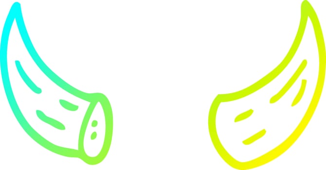 cold gradient line drawing cartoon horns vector