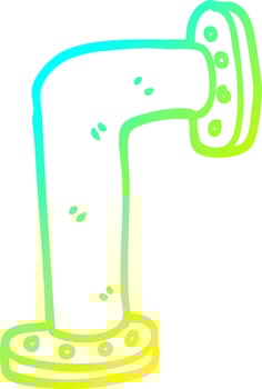 cold gradient line drawing cartoon water pipe vector