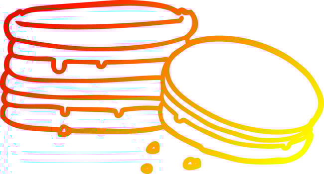 warm gradient line drawing biscuit vector