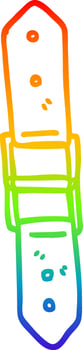 rainbow gradient line drawing cartoon leather strap vector