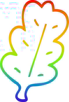 rainbow gradient line drawing cartoon leaf vector