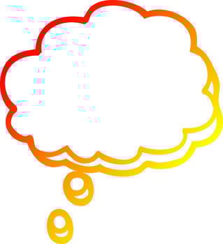 warm gradient line drawing cartoon mind bubble vector