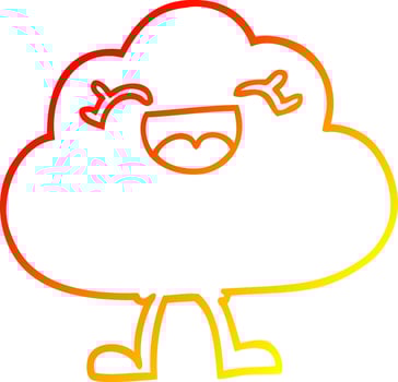 warm gradient line drawing cartoon expressive weather cloud vector