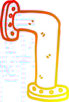 warm gradient line drawing cartoon water pipe vector