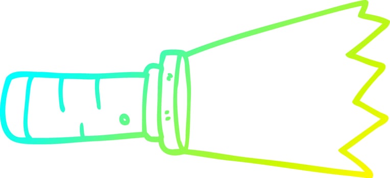 cold gradient line drawing cartoon lit torch vector