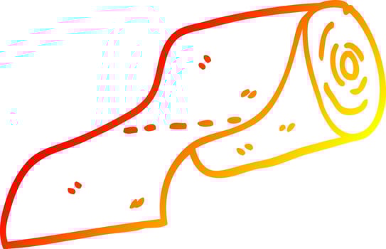 warm gradient line drawing cartoon toilet roll vector