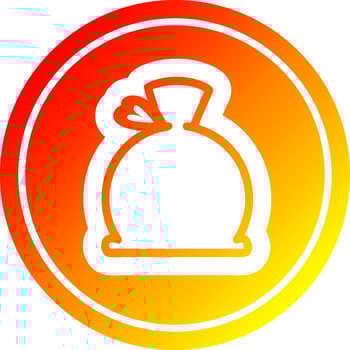 bulging sack circular in hot gradient spectrum vector