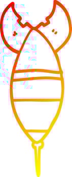 warm gradient line drawing cartoon rocket vector