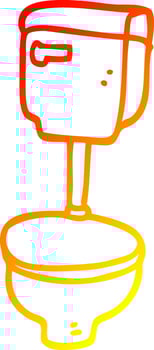 warm gradient line drawing cartoon golden toilet vector