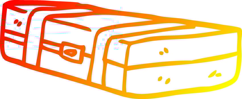 warm gradient line drawing cartoon suit case vector