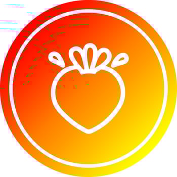 fresh fruit circular in hot gradient spectrum vector