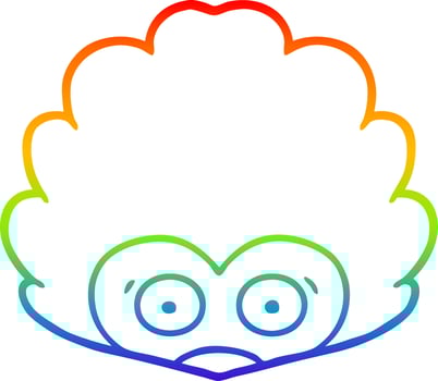 rainbow gradient line drawing cartoon hedgehog vector