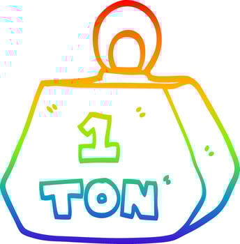 rainbow gradient line drawing cartoon heavy weight vector
