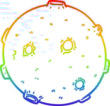 rainbow gradient line drawing cartoon moon vector