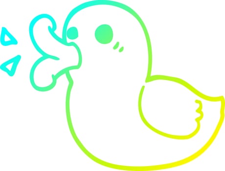 cold gradient line drawing cartoon rubber duck vector