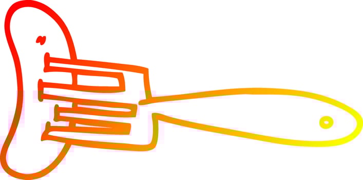 warm gradient line drawing cartoon banger on fork vector