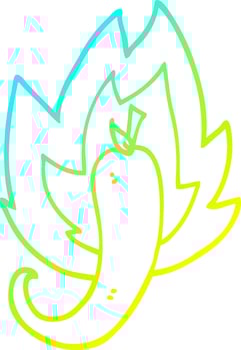 cold gradient line drawing cartoon red hot chili vector