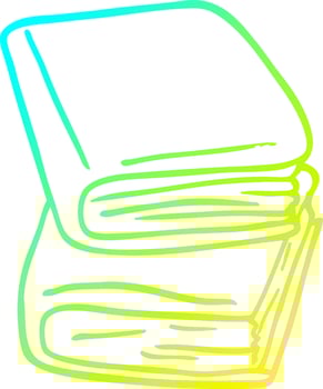 cold gradient line drawing cartoon journal books vector