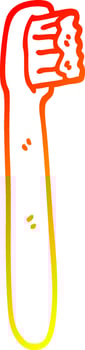 warm gradient line drawing cartoon tooth brush vector