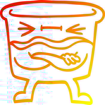 warm gradient line drawing cartoon whisky glass vector